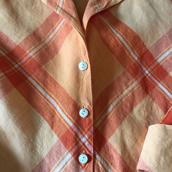 Talbots Lightweight Linen Button Down Collar Shirt - Picture 7 of 8